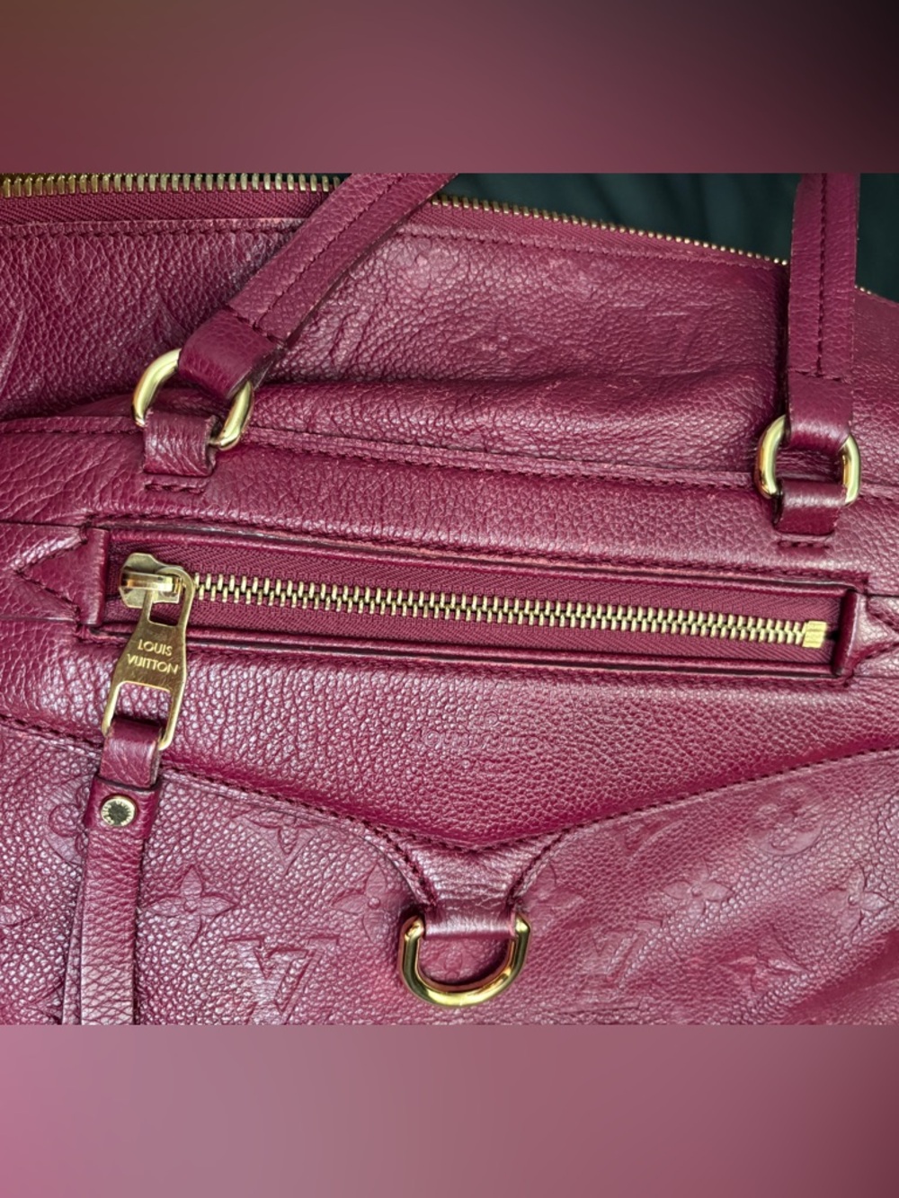 Louis Vuitton Vintage Empreinte Lumineuse PM - Burgundy Leather Tote Bag - Picture 15 of 15